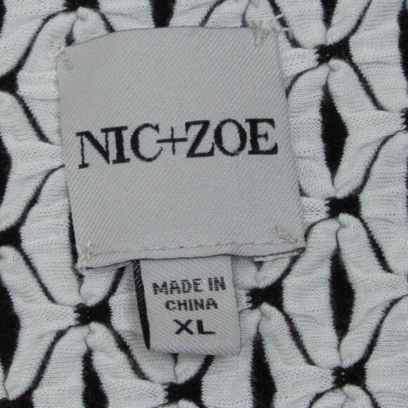 Nic + Zoe Womens Moving Lines Twisted Hem Top Size XL Short Sleeve Abstract Work - Picture 5 of 9